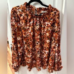 Autumn Floral Blouse - Orange